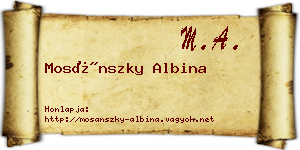 Mosánszky Albina névjegykártya